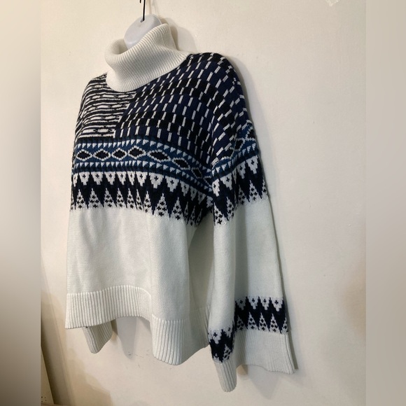 L’Academic Caledon boxy fairisle turtleneck sweater size small - Picture 7 of 7